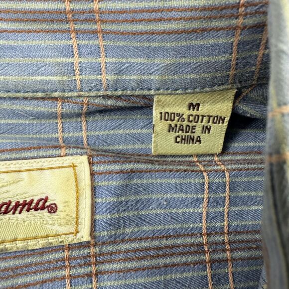 Tommy Bahama Shirt Mens Medium Blue Plaid Button Front Long Sleeve Cotton - Picture 5 of 11
